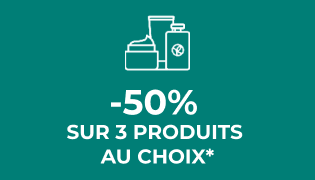 -50% sur 3 produits au choix*
